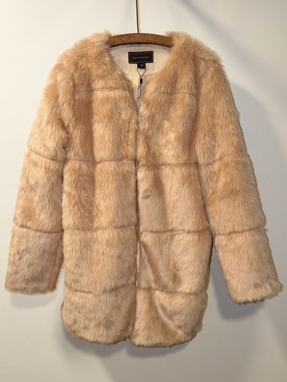 Metaphor Faux-Fur Teddy Jacket in Blush